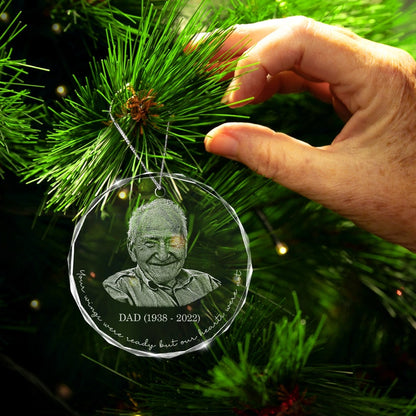 Personalized Your Wings Were Ready But Our Hearts Were Not Ornament, Personalized Memorial Crystal Photo Christmas Ornament 2024 ON0166