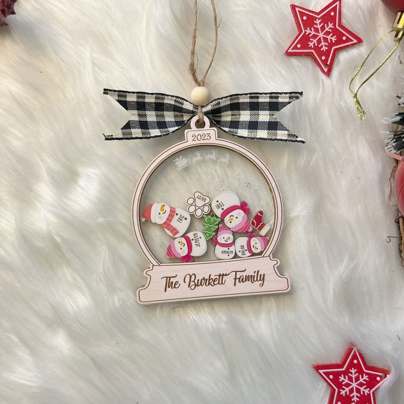 Personalized Snowman Family Christmas Ornament 2024, Family Snowman Ornament Custom Name ON0054