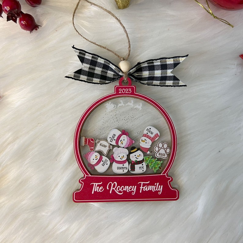 Personalized Snowman Family Christmas Ornament 2024, Family Snowman Ornament Custom Name ON0054