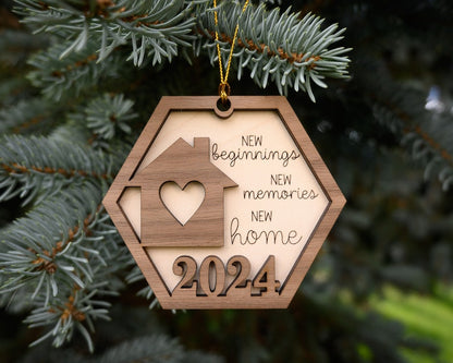 New Beginnings New Memories New Home 2024 Ornament, First Christmas In New Home Ornament 2024 ON0118