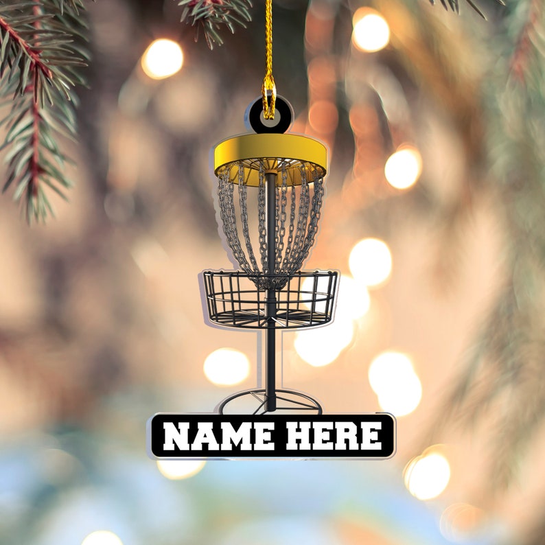 Personalized Photo Disc Golf Ornament, Custom Name Xmas Disc Golf Ornament ON0339