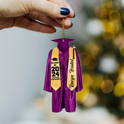 Personalized Class Of 2024 High School Graduation Ornament, Custom Graduation Ornament 2024 With Name ON0241