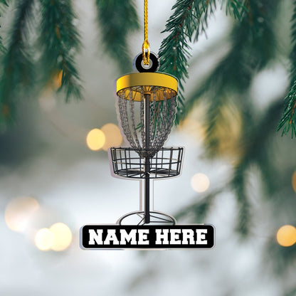 Personalized Photo Disc Golf Ornament, Custom Name Xmas Disc Golf Ornament ON0339