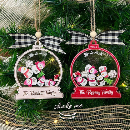 Personalized Snowman Family Christmas Ornament 2024, Family Snowman Ornament Custom Name ON0054