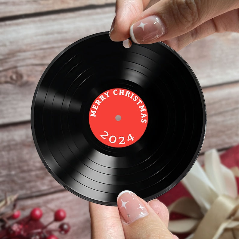 Personalized Vinyl Record Ornament, Custom Song Music Lover Christmas Ornament ON0550