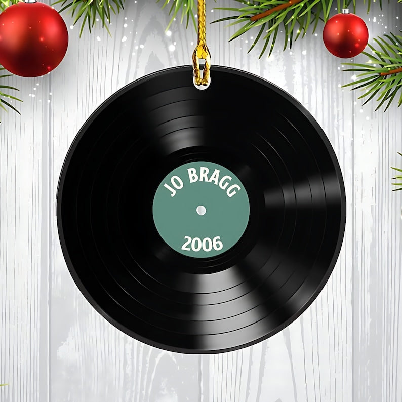 Personalized Vinyl Record Ornament, Custom Song Music Lover Christmas Ornament ON0550