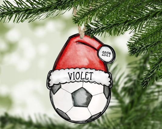 Personalized Soccer Ball Christmas Ornament 2024, Custom Soccer Christmas Ornament With Name ON0218