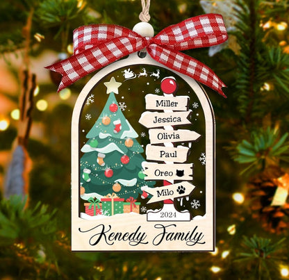 Personalized Family Tree Christmas Ornament 2024, Custom Family Ornament With Name ON0050