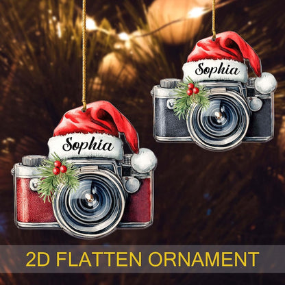 Personalized Photographer Ornament Christmas 2024, Custom Camera Lover Acrylic Ornament With Name ON0147