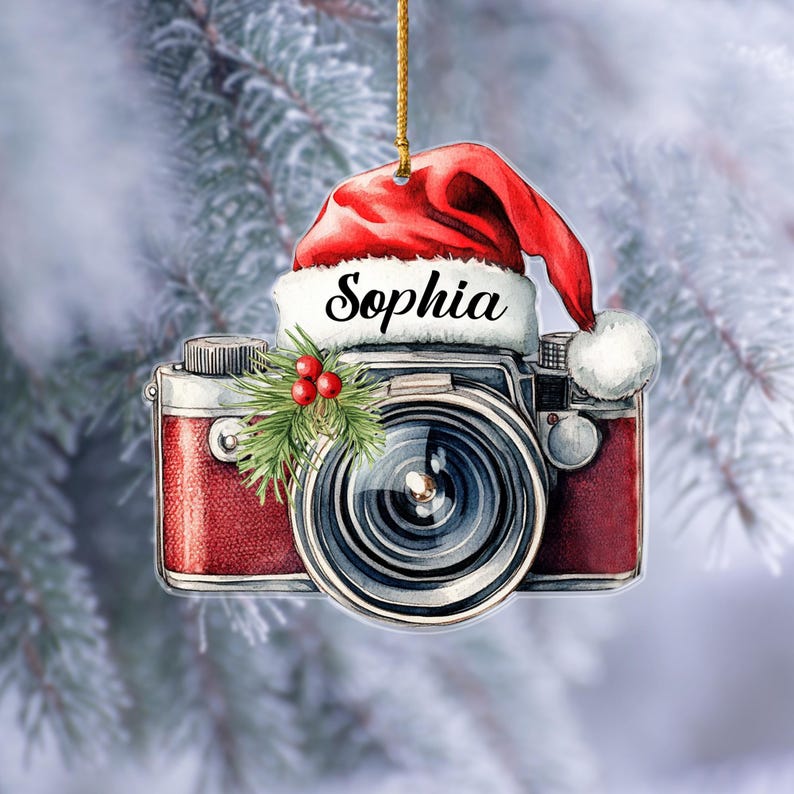 Personalized Photographer Ornament Christmas 2024, Custom Camera Lover Acrylic Ornament With Name ON0147