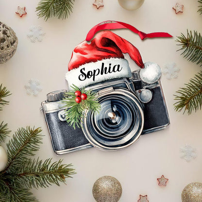 Personalized Photographer Ornament Christmas 2024, Custom Camera Lover Acrylic Ornament With Name ON0147