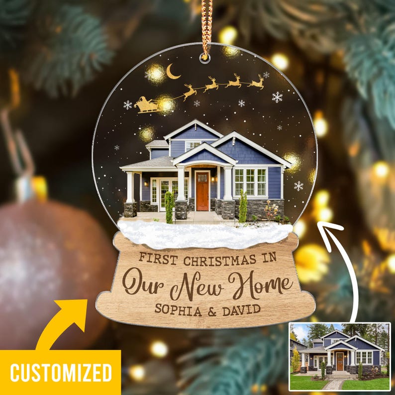 Personalized First Christmas In Our New Home Ornament 2024, Custom Photo Our New Home Ornament 2024 ON0116