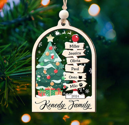 Personalized Family Tree Christmas Ornament 2024, Custom Family Ornament With Name ON0050