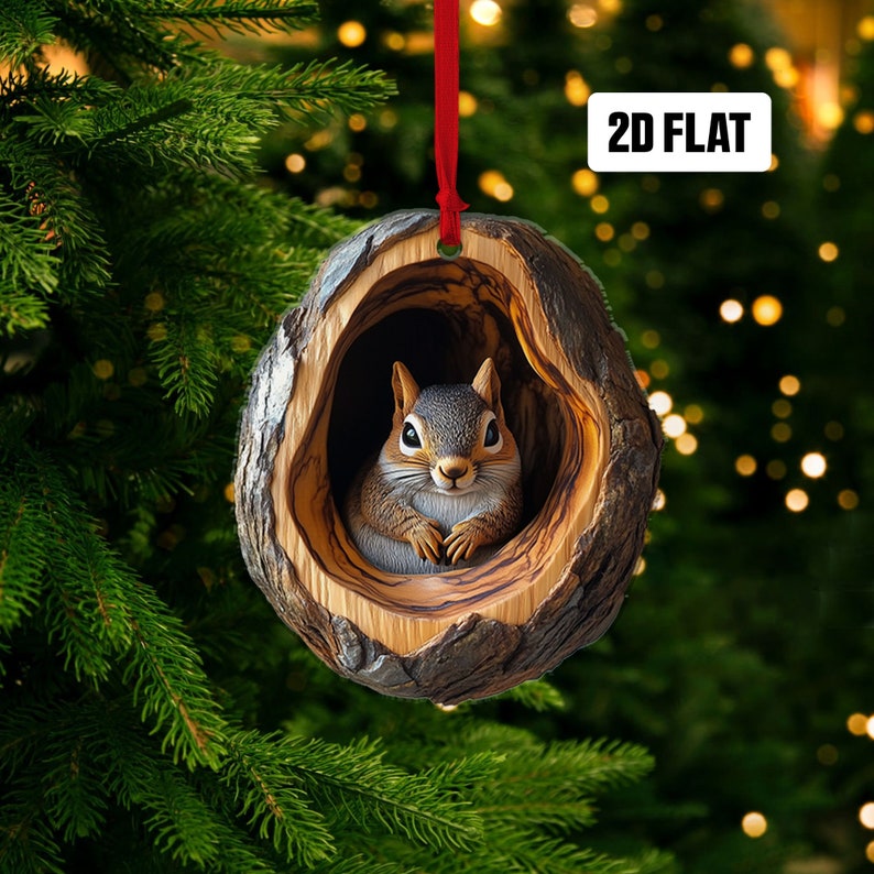 Squirrel Christmas Ornament, Squirrel Lover Ornament ON0820