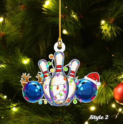 Personalized Bowling Pin Christmas Ornament For Bowling Lovers, Custom Name Bowling Player Ornament 2024 ON0337