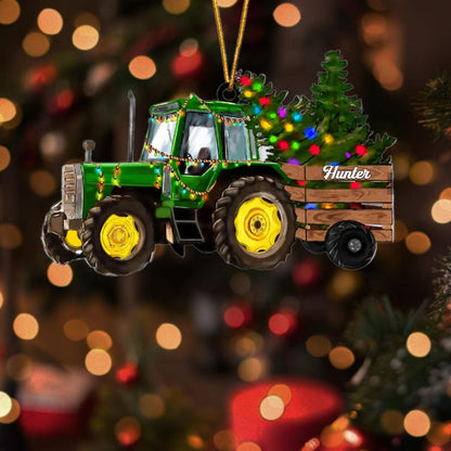 Personalized Tractor Christmas Ornament 2024, Custom Name Farmer Tractor Owner Xmas Ornament ON0773