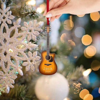 Personalized Acoustic Guitar Ornament 2024, Custom Name Guitar Player Guitar Lover Ornament ON1212