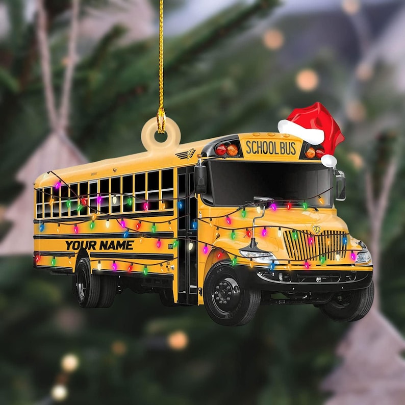 Custom Name Bus Driver Christmas Ornament, Personalized School Bus Driver Christmas Ornament ON0358