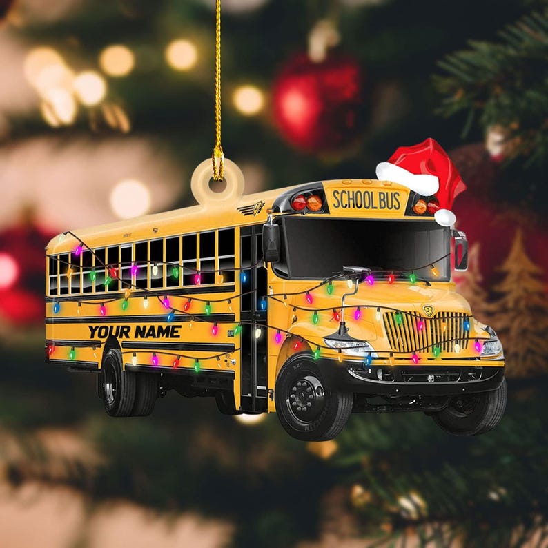 Custom Name Bus Driver Christmas Ornament, Personalized School Bus Driver Christmas Ornament ON0358