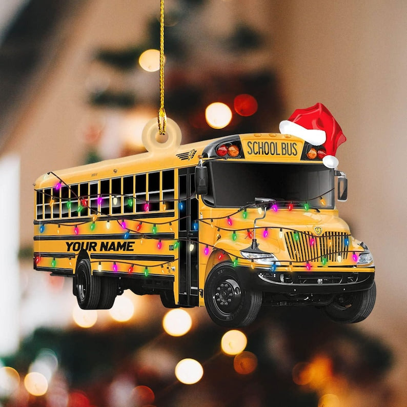 Custom Name Bus Driver Christmas Ornament, Personalized School Bus Driver Christmas Ornament ON0358