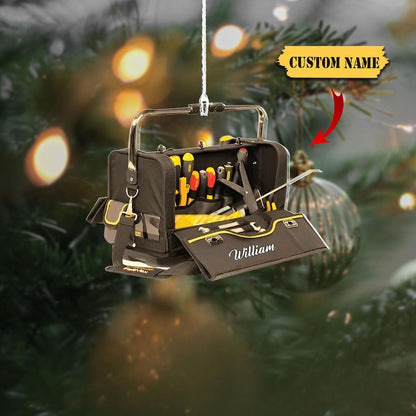 Personalized Plumber Tool Bag Christmas Ornament, Custom Name Plumber Ornament ON1196