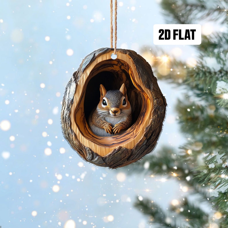 Squirrel Christmas Ornament, Squirrel Lover Ornament ON0820