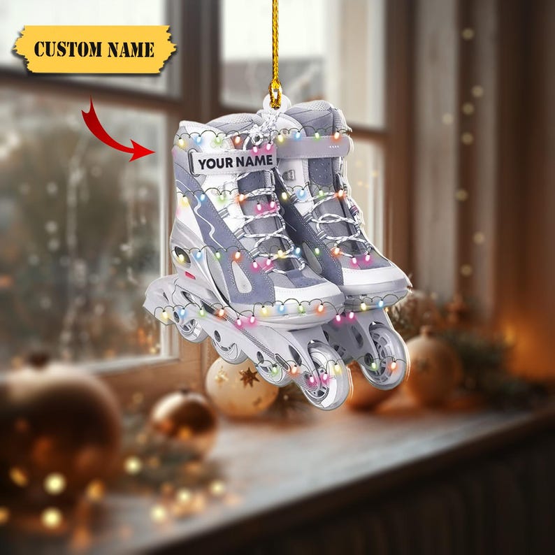 Personalized Roller Skates Christmas Ornament, Custom Name Loved Roller Skates Ornament ON1195