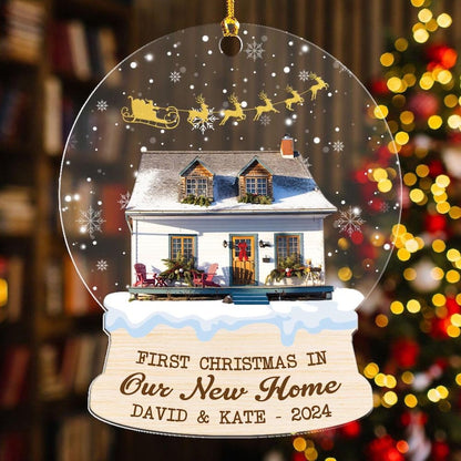 Personalized First Christmas In Our New Home Ornament, Custom Photo New Home Ornament ON1219