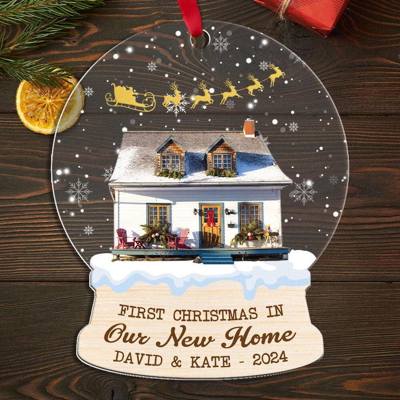 Personalized First Christmas In Our New Home Ornament, Custom Photo New Home Ornament ON1219