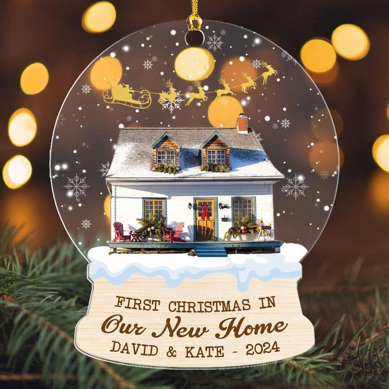 Personalized First Christmas In Our New Home Ornament, Custom Photo New Home Ornament ON1219