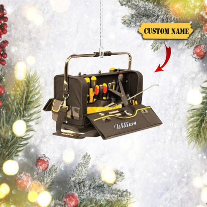 Personalized Plumber Tool Bag Christmas Ornament, Custom Name Plumber Ornament ON1196