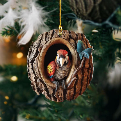 Parrot Christmas Ornament, Parrot Lover Hanging Ornament ON1231