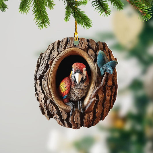 Parrot Christmas Ornament, Parrot Lover Hanging Ornament ON1231