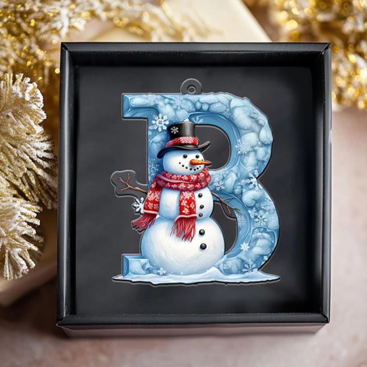 Beautiful Snowman Letter/Number Ornament-Personalized Acrylic Ornament, Custom Initial Letter Name Christmas Ornament ON1126