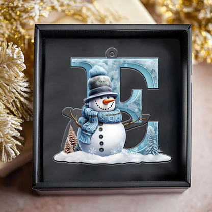 Beautiful Snowman Letter/Number Ornament-Personalized Acrylic Ornament, Custom Initial Letter Name Christmas Ornament ON1126