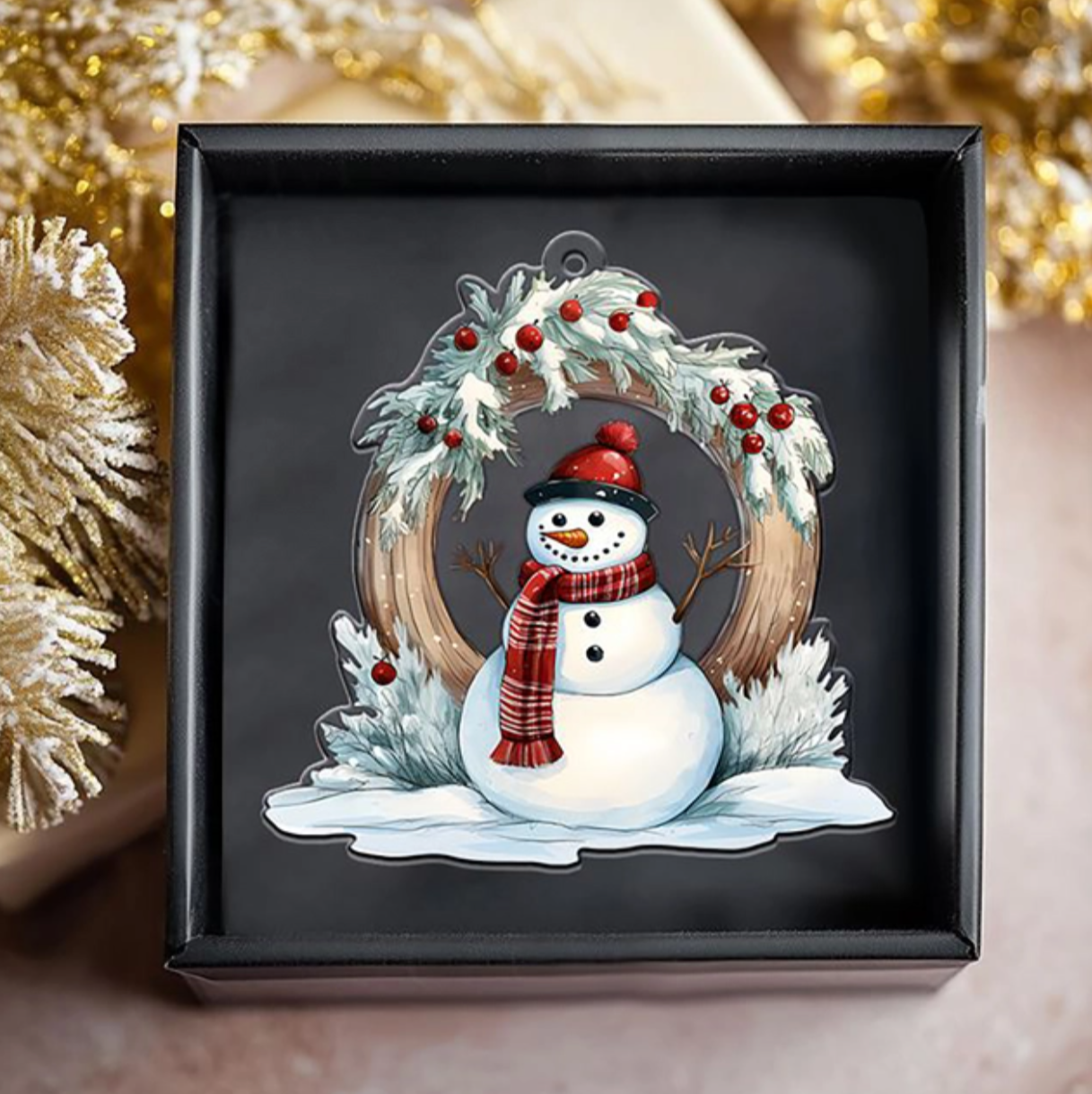 Beautiful Snowman Letter/Number Ornament-Personalized Acrylic Ornament, Custom Initial Letter Name Christmas Ornament ON1126