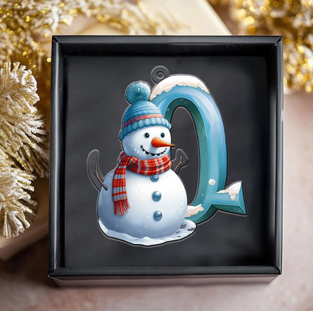 Beautiful Snowman Letter/Number Ornament-Personalized Acrylic Ornament, Custom Initial Letter Name Christmas Ornament ON1126