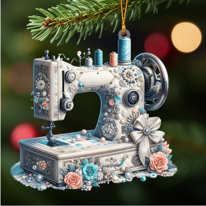 Custom Name Sewing Machine - Personalized Sewing Ornament, Personalized Sewing Lover Christmas Ornament ON1171