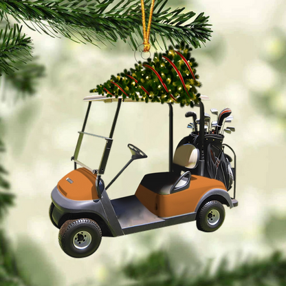 Riding Golf Personalized Christmas Ornament, Gifts For Golfer, Custom Name Golf Cart Ornament ON1389