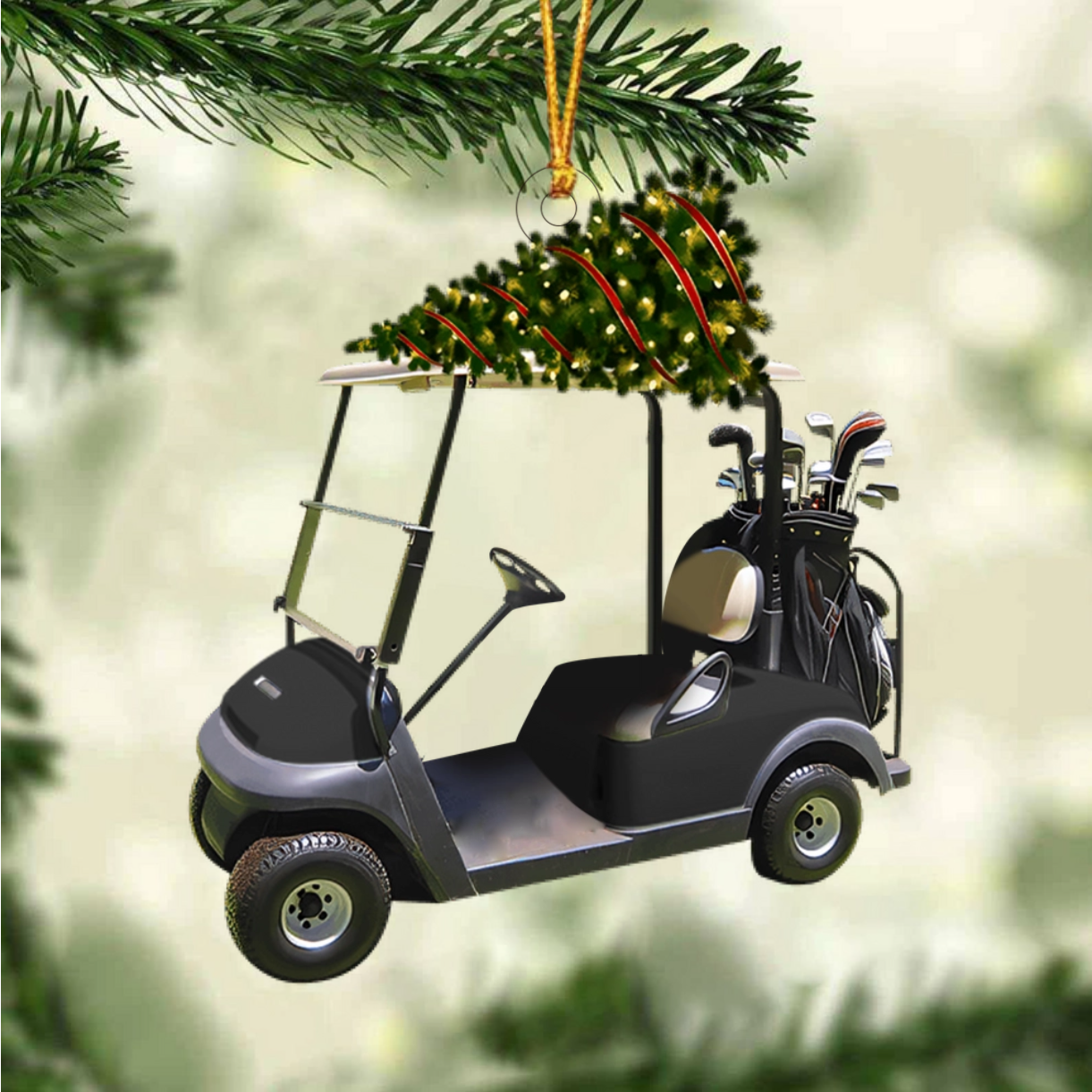 Riding Golf Personalized Christmas Ornament, Gifts For Golfer, Custom Name Golf Cart Ornament ON1389