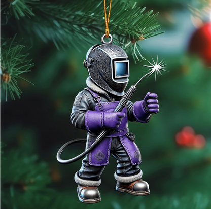 Personalized Welder Custom Name Christmas Ornament, Custom Welder Uniform Ornament ON1394