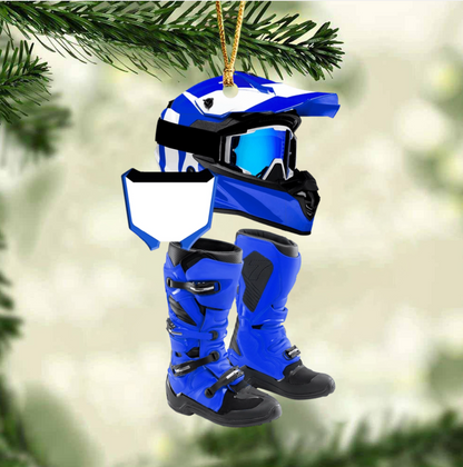 Personalized Gift For Motocross Lovers Christmas Ornament, Custom Name Number Motocross Ornament ON1407