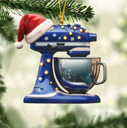 Baking Machine With Christmas Hat Personalized Christmas Ornament, Custom Name Baker Ornament ON1411