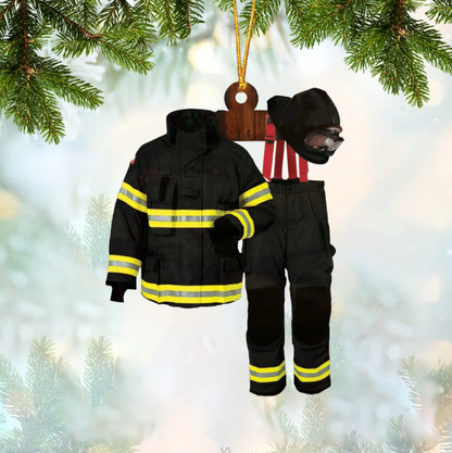 Personalized Firefighter Uniform Christmas Ornament, Custom Name Firefighter Ornament 2024 New Release ON1420