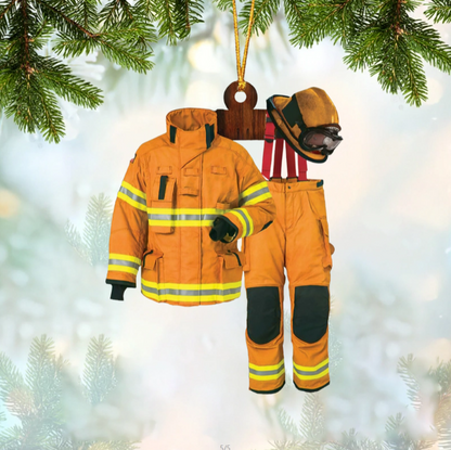 Personalized Firefighter Uniform Christmas Ornament, Custom Name Firefighter Ornament 2024 New Release ON1420