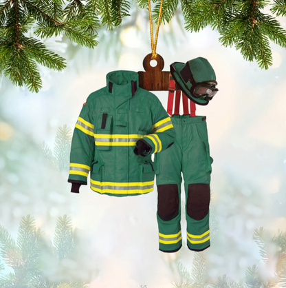 Personalized Firefighter Uniform Christmas Ornament, Custom Name Firefighter Ornament 2024 New Release ON1420