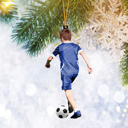 Personalized Soccer Boy Christmas Ornament, Custom Name Number Soccer Lovers Ornament 2024 ON1429