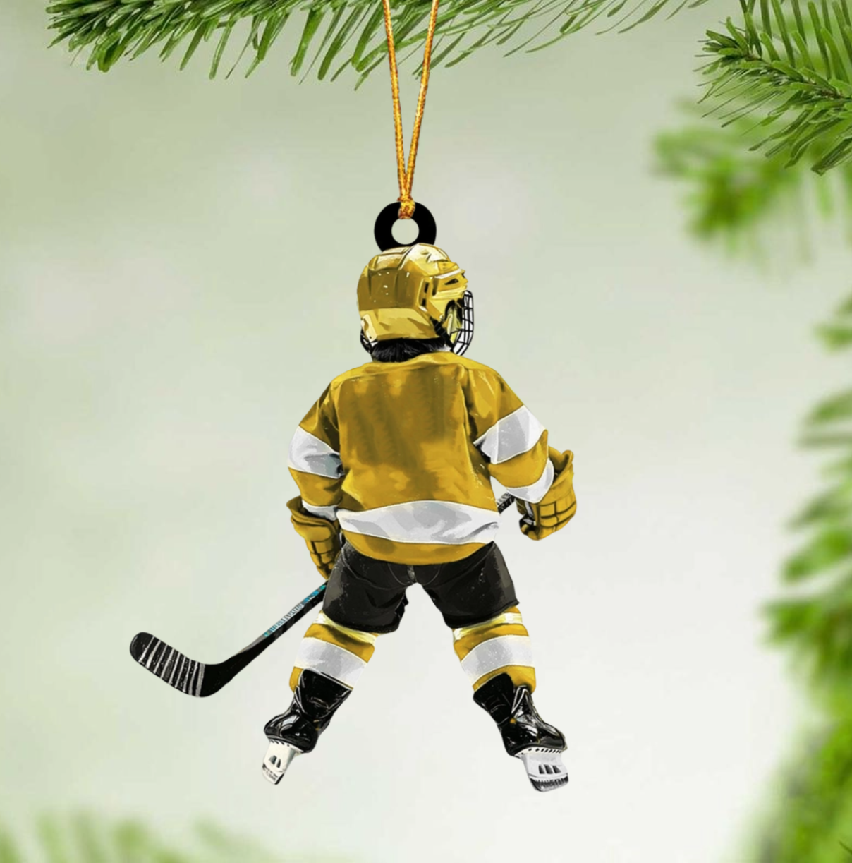 Personalized Kid Hockey Player Christmas Ornament,  Custom Name Number Hockey Lover Ornament 2024 ON1431