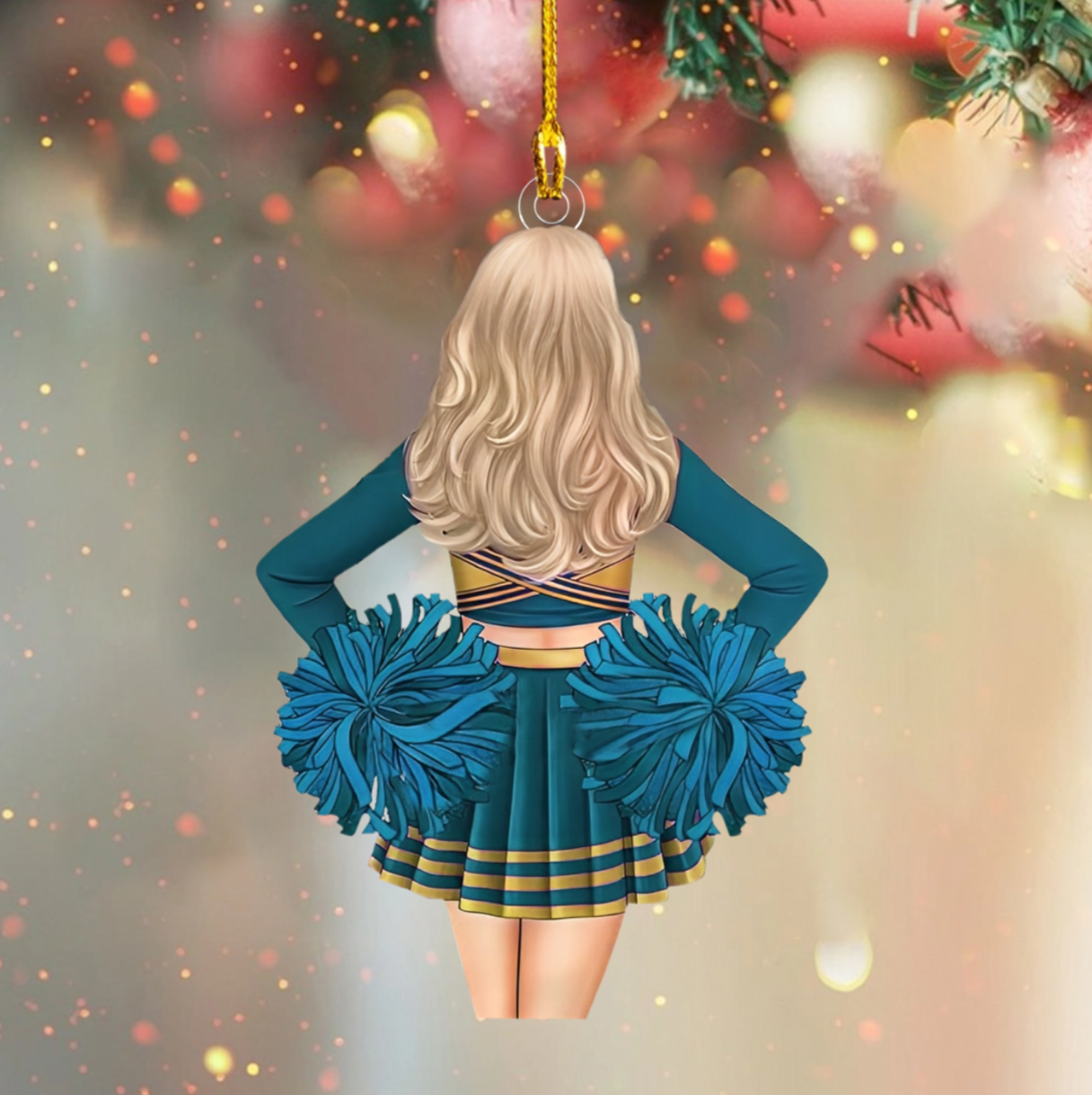 Custom Cheerleader Girl Christmas Ornament, Custom Cheerleader Ornament 2024, Personalized Cheerleading Team Ornament ON1436