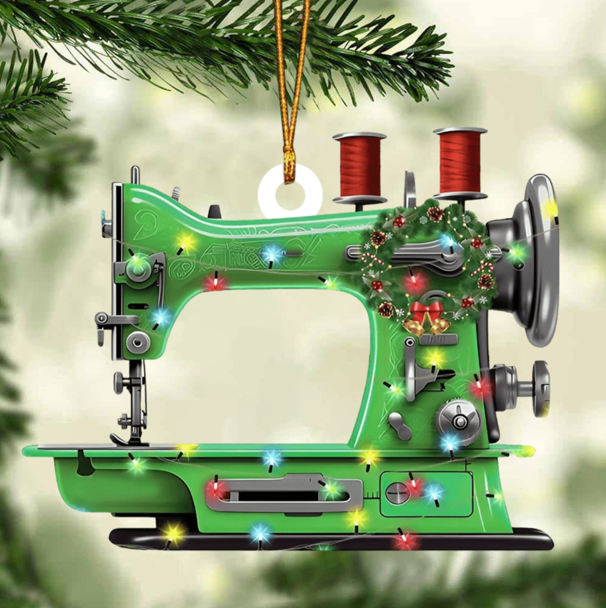 Custom Name Christmas Sewing Machine Personalized Sewing Ornament ON1442